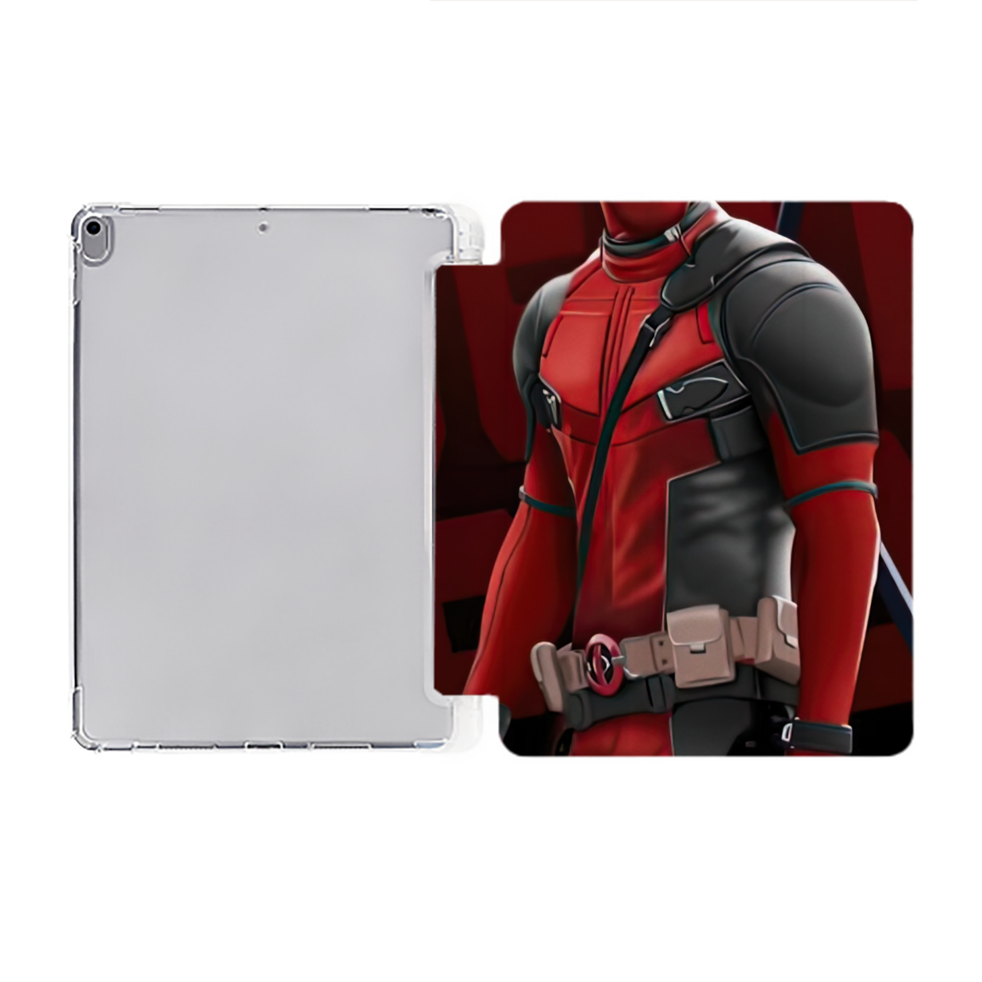 （画像用） Deadpool デッドプール IPad ケース ペン収納付き 三つ折りスタンド PUレザー×シリコン 対応機種9.5/10.5/10.9インチ